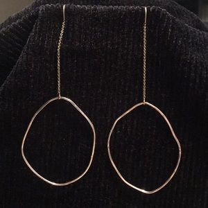 Silver Loop Earrings 9ct chain & hook